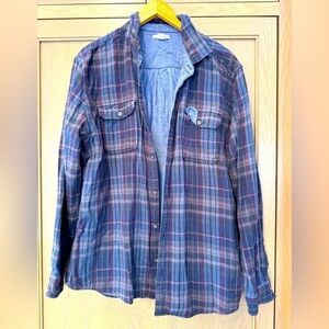 Carbon 2 Cobalt Cotton Double Layered Plaid Button Down / xlarge